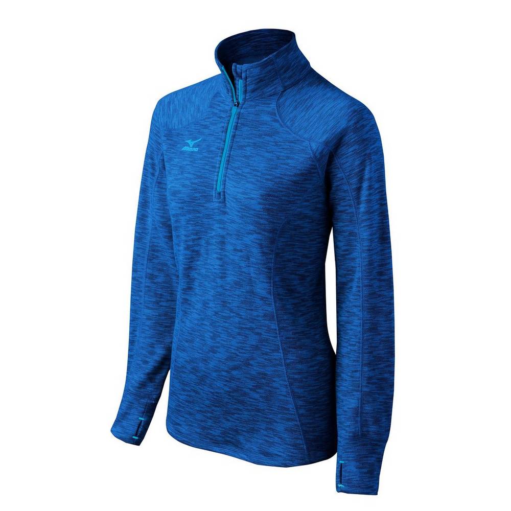 Maglie Running Mizuno Flex 1/2 Cerniera Donna - Rosse Blu Reale - 56729-LIVS